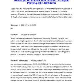 A Personal View Lecture 11: English Painting - Transcript