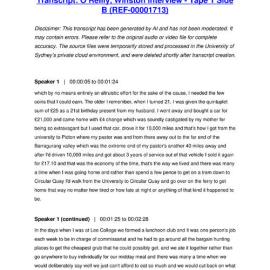 O’Reilly, Winston Interview - Tape 1 Side B - Transcript
