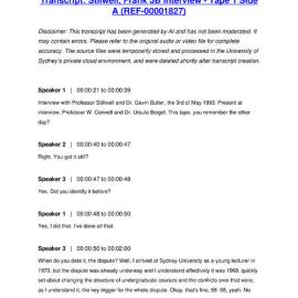 Stilwell, Frank JB Interview - Tape 1 Side A - Transcript