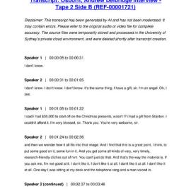Osborn, Andrew Delbridge Interview - Tape 2 Side B - Transcript