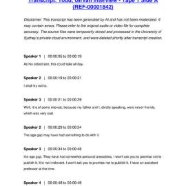 Todd, Girvan Interview - Tape 1 Side A - Transcript