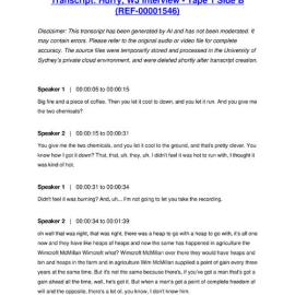 Hurry, WJ Interview - Tape 1 Side B - Transcript