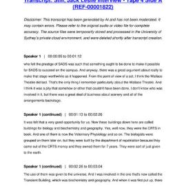 Still, Jack Leslie Interview - Tape 4 Side A - Transcript