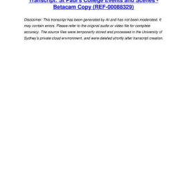 St Paul's College Events and Scenes - Betacam Copy - Transcript