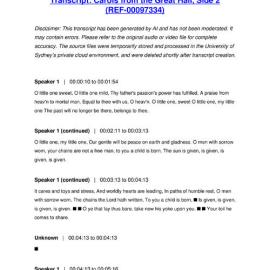 Carols from the Great Hall, Side 2 - Transcript