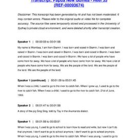 Papua New Guinea - Reel 33 - Transcript