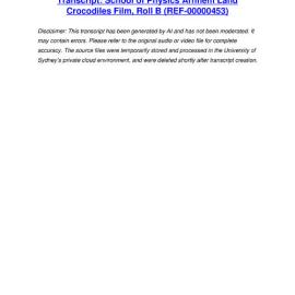 School of Physics Arnhem Land Crocodiles Film, Roll B - Transcript