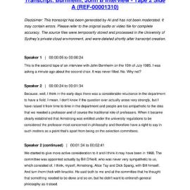 Burnheim, John B Interview - Tape 2 Side A - Transcript