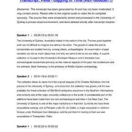 Pella - Digging in Time - Transcript