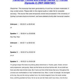 Forces and Energy (Series 1) - Forces (Episode 2) - Transcript