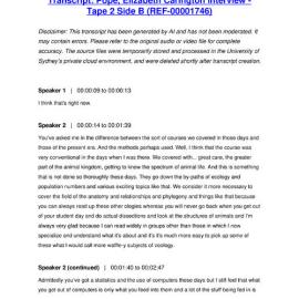 Pope, Elizabeth Carington Interview - Tape 2 Side B - Transcript