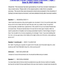 Porter, Hubert Keith Interview - Tape 1 Side B - Transcript