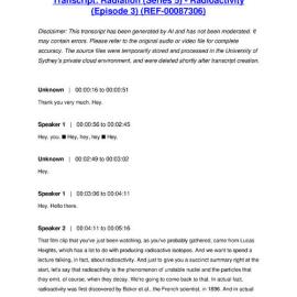 Radiation (Series 5) - Radioactivity (Episode 3) - Transcript