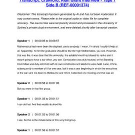 Crawford, Alan Grant Interview - Tape 1 Side B - Transcript