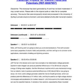 Physics 1B - Electric Fields and Potentials - Transcript