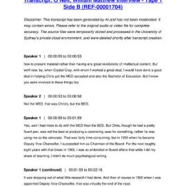 O’Neil, William Matthew Interview - Tape 1 Side B - Transcript