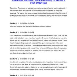 SILLIAC - Up and Running - Part 3 of 4 - Transcript