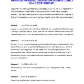 McAlpine, Ethel Doreen Interview - Tape 1 Side B - Transcript