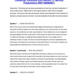 Excerpts from Recent TV Service Productions - Transcript