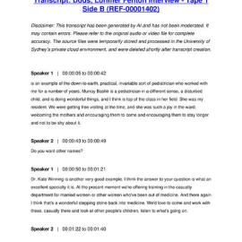 Dods, Lorimer Fenton Interview - Tape 1 Side B - Transcript