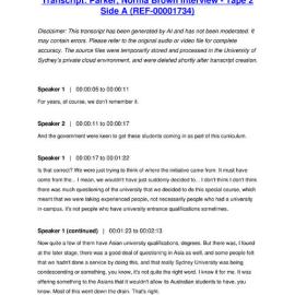 Parker, Norma Brown Interview - Tape 2 Side A - Transcript