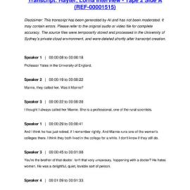 Hayter, Lorna Interview - Tape 2 Side A - Transcript