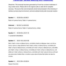 Senate Meeting - Transcript