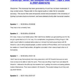 Miller, Ian Douglas Interview - Tape 2 Side A - Transcript