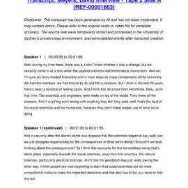 Meyers, David Interview - Tape 2 Side A - Transcript