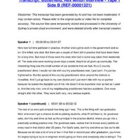 Butterfield, Rex Milton Interview - Tape 1 Side B - Transcript