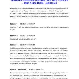 Commins, Kathleen (Kay) Mary Interview - Tape 2 Side B - Transcript