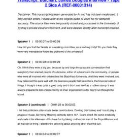 Butchart, James Douglas Interview - Tape 2 Side A - Transcript