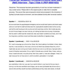 McMahon, Christine/Christina Helen Mary (Nell) Interview - Tape 2 Side A - Transcript