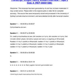 Knight, Henry William Interview - Tape 2 Side A - Transcript