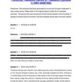 Radiation (Series 5) - Radiation (Episode 1) - Transcript