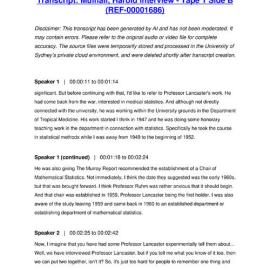 Mulhall, Harold Interview - Tape 1 Side B - Transcript