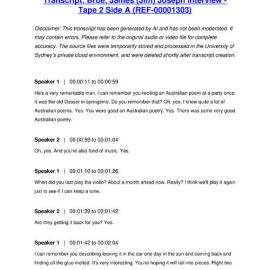 Broe, James (Jim) Joseph Interview - Tape 2 Side A - Transcript