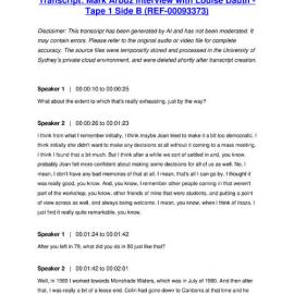 Mark Arbuz Interview with Louise Dauth - Tape 1 Side B - Transcript