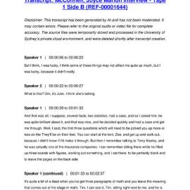 McConnell, Joyce Marion Interview - Tape 1 Side B - Transcript