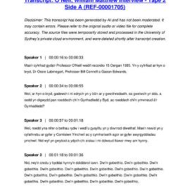 O’Neil, William Matthew Interview - Tape 2 Side A - Transcript