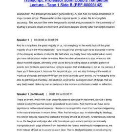 Professor John Cobb's Templeton Lecture - Tape 1 Side B - Transcript