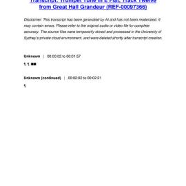 Trumpet Tune in E Flat, Track Twelve from Great Hall Grandeur - Transcript