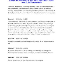 Dunston, Arthur John Interview - Tape 1 Side B - Transcript