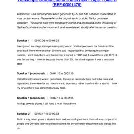 Gordon, John D Interview - Tape 1 Side B - Transcript