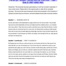 Gosper, James Murray Interview - Tape 1 Side B - Transcript