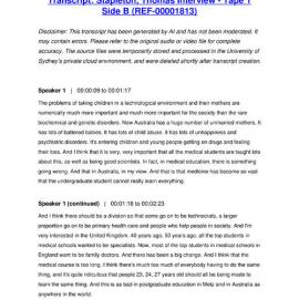 Stapleton, Thomas Interview - Tape 1 Side B - Transcript