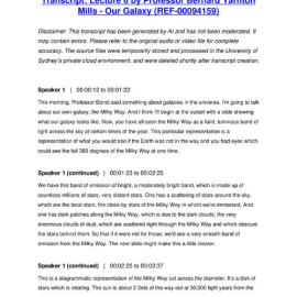 Lecture 6 by Professor Bernard Yarnton Mills - Our Galaxy - Transcript