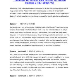 A Personal View Lecture 13: French Painting 2 - Transcript