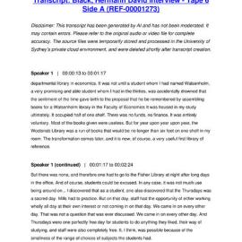 Black, Hermann David Interview - Tape 6 Side A - Transcript