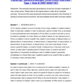 Sandford-Morgan, Elma Linton Interview - Tape 1 Side B - Transcript